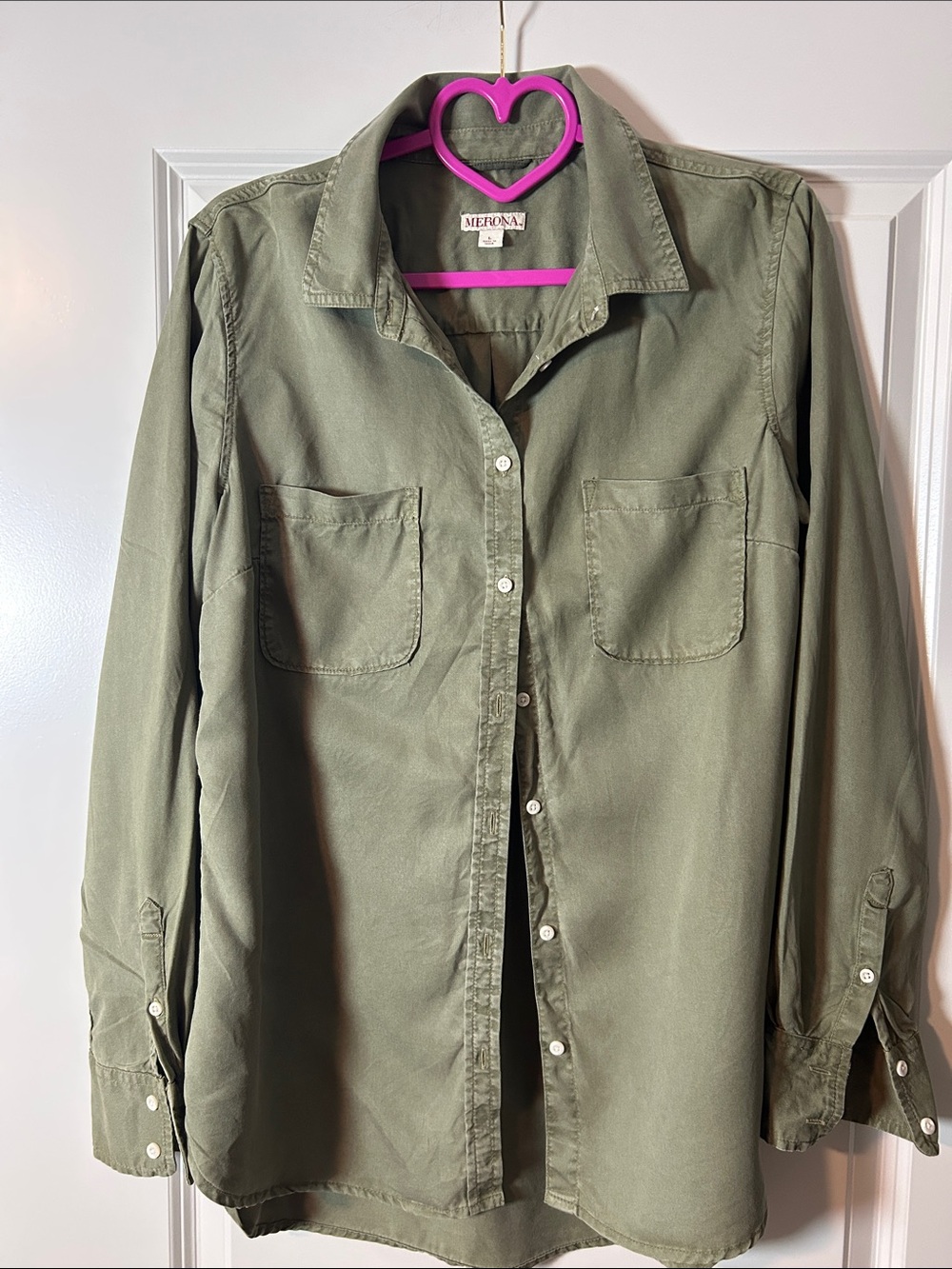 MERONA Olive Green Button-Up Shirt